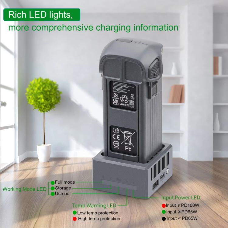 For DJI Mavic 4 Pro Drone YX Fast Charger Charging Station Battery Health Management(Gray) - Charger by YX | Online Shopping UK | buy2fix