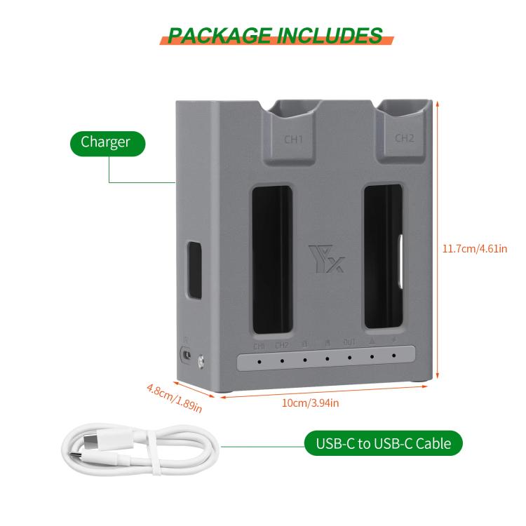 For DJI Mavic 4 Pro YX Dual-Channel Charger Battery Manager Simultaneous Charging Station - Charger by YX | Online Shopping UK | buy2fix