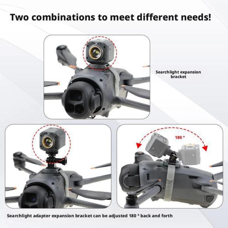 For DJI Mavic 4 Pro Drone YX 300LM Adjustable LED Spotlight Night Flight Searchlight with 3 Modes(Black) - Others by YX | Online Shopping UK | buy2fix