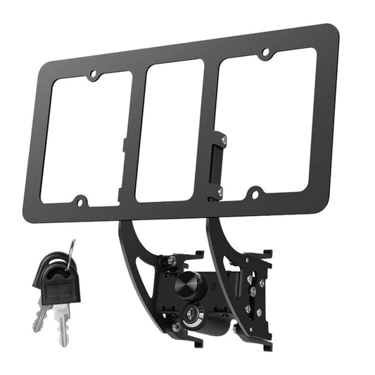 For Tesla Model 3/Y American Standard Anti-Theft Vertical License Plate Frame With Lock(Silver Lock Cylinder) - License Plate Covers & Frames by buy2fix | Online Shopping UK | buy2fix