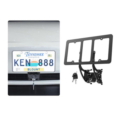 For Tesla Model 3/Y American Standard Anti-Theft Vertical License Plate Frame With Lock(Silver Lock Cylinder) - License Plate Covers & Frames by buy2fix | Online Shopping UK | buy2fix