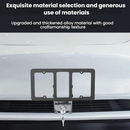 For Tesla Model 3/Y American Standard Anti-Theft Vertical License Plate Frame With Lock(Silver Lock Cylinder) - License Plate Covers & Frames by buy2fix | Online Shopping UK | buy2fix