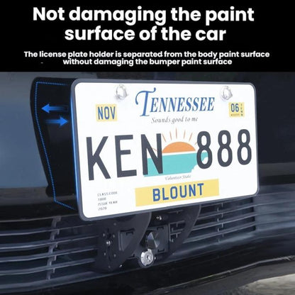 For Tesla Model 3/Y American Standard Anti-Theft Vertical License Plate Frame With Lock(Silver Lock Cylinder) - License Plate Covers & Frames by buy2fix | Online Shopping UK | buy2fix