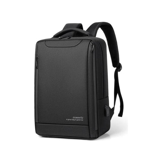 OUMANTU 2106-1 Lightweight Business Laptop Backpack Large Capacity USB Charging Daypack For Work, Travel, Gym(Black)