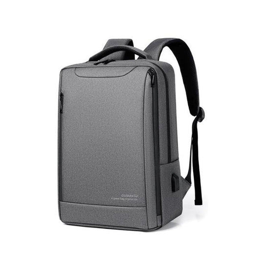OUMANTU 2106-1 Lightweight Business Laptop Backpack Large Capacity USB Charging Daypack For Work, Travel, Gym(Gray)
