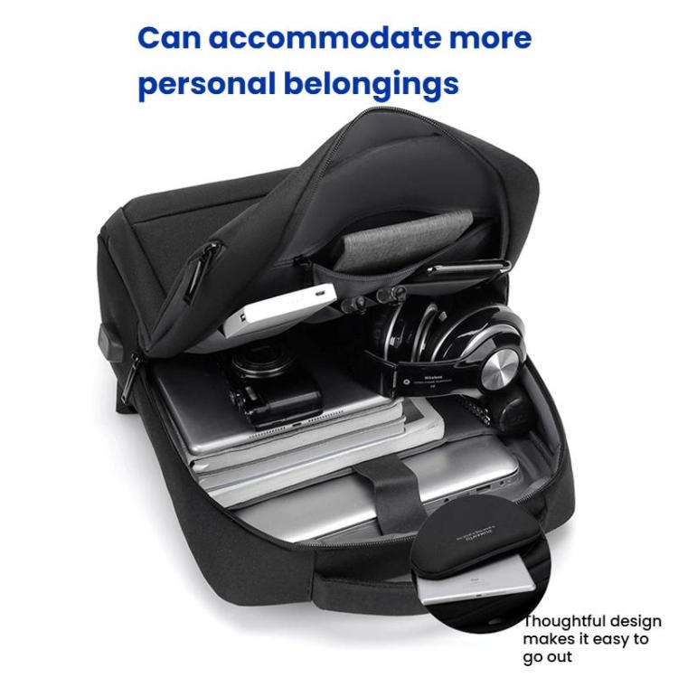 OUMANTU 2106-1 Lightweight Business Laptop Backpack Large Capacity USB Charging Daypack For Work, Travel, Gym(Gray) - Backpack by OUMANTU | Online Shopping UK | buy2fix