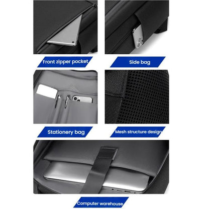 OUMANTU 2106-1 Lightweight Business Laptop Backpack Large Capacity USB Charging Daypack For Work, Travel, Gym(Black) - Backpack by OUMANTU | Online Shopping UK | buy2fix