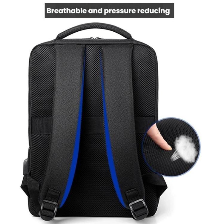 OUMANTU 2106-1 Lightweight Business Laptop Backpack Large Capacity USB Charging Daypack For Work, Travel, Gym(Gray) - Backpack by OUMANTU | Online Shopping UK | buy2fix