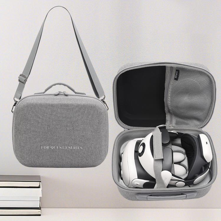 For Meta Quest 3 / 3S BKano Q3-002 VR Headset Console Storage Bag Shoulder Handheld Bag(Grey) - VR Accessories by BKano | Online Shopping UK | buy2fix