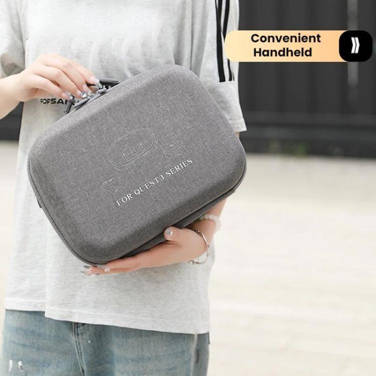 For Meta Quest 3 / 3S BKano Q3-002 VR Headset Console Storage Bag Shoulder Handheld Bag(Grey) - VR Accessories by BKano | Online Shopping UK | buy2fix