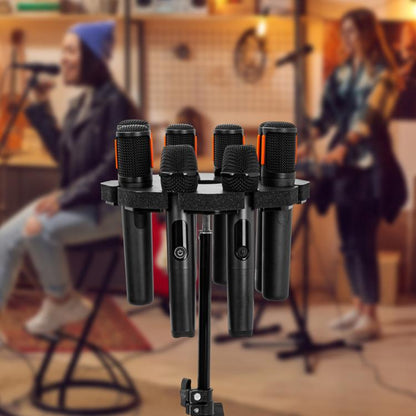 Universal Microphone Stand Holder with 8 Mic Storage Compatible with Most Tripods(Black) - Microphone by buy2fix | Online Shopping UK | buy2fix