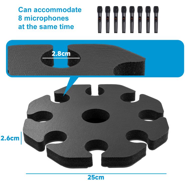 Universal Microphone Stand Holder with 8 Mic Storage Compatible with Most Tripods(Black) - Microphone by buy2fix | Online Shopping UK | buy2fix
