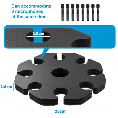 Universal Microphone Stand Holder with 8 Mic Storage Compatible with Most Tripods(Black) - Microphone by buy2fix | Online Shopping UK | buy2fix