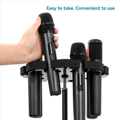 Universal Microphone Stand Holder with 8 Mic Storage Compatible with Most Tripods(Black) - Microphone by buy2fix | Online Shopping UK | buy2fix