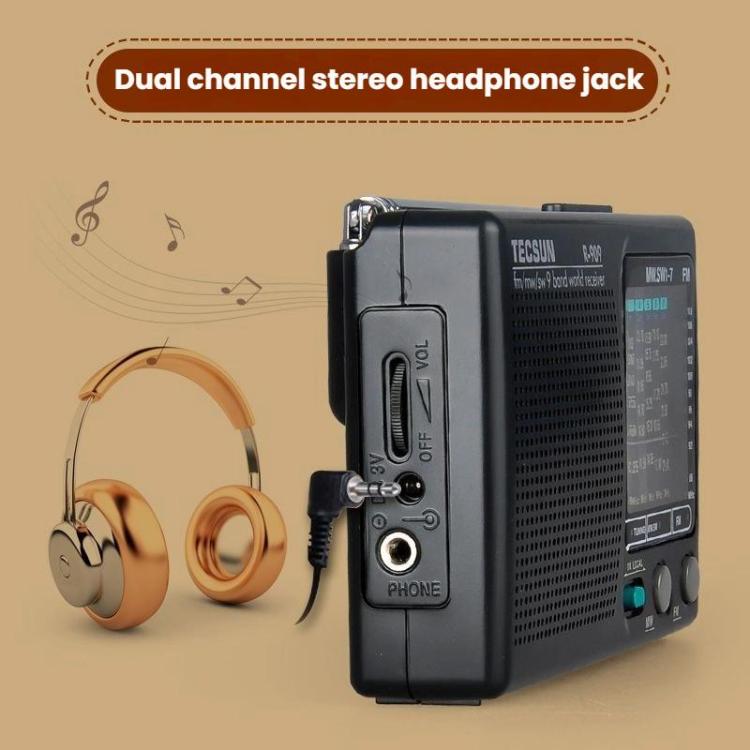 TECSUN R-909 AM FM SW 9-Band Pocket Mini Portable Radio(Standard) - Radio Player by TECSUN | Online Shopping UK | buy2fix
