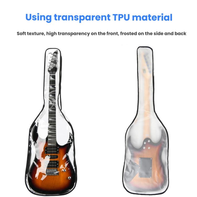 39 Inch Electric Guitar Dust Cover TPU Gig Bag with Dual Zippers Protective Storage Case(Transparent) - Storage Bags by buy2fix | Online Shopping UK | buy2fix