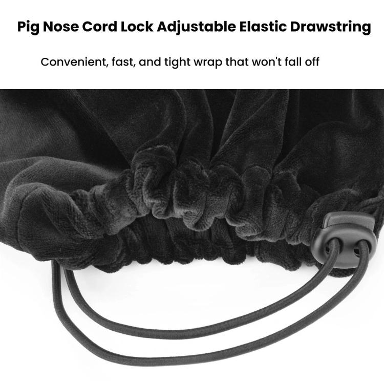 Universal Headphone Storage Case Dustproof Drawstring Bag With Ultra-Soft Short Plush(Black) - Headset Accessories by buy2fix | Online Shopping UK | buy2fix