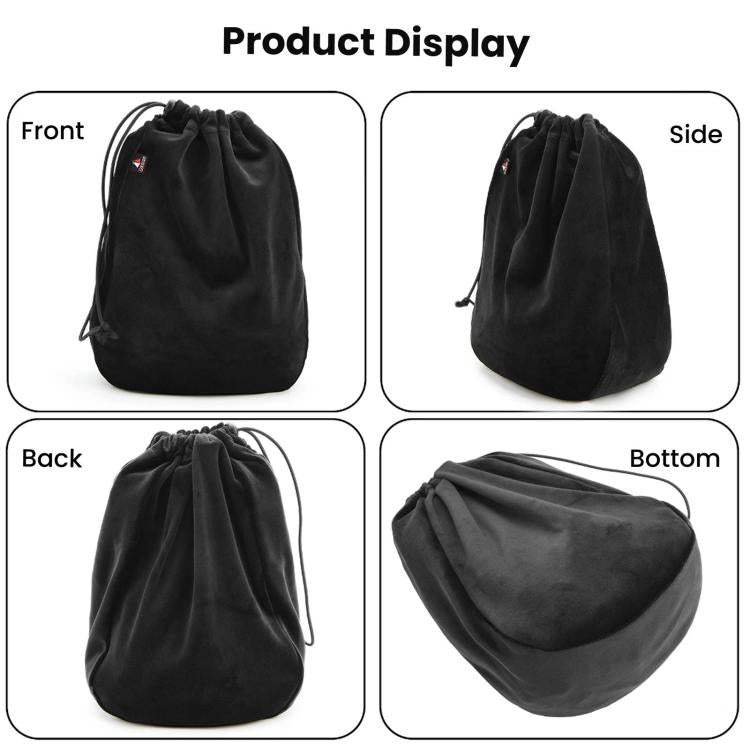 Universal Headphone Storage Case Dustproof Drawstring Bag With Ultra-Soft Short Plush(Black) - Headset Accessories by buy2fix | Online Shopping UK | buy2fix