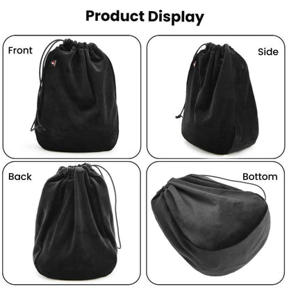 Universal Headphone Storage Case Dustproof Drawstring Bag With Ultra-Soft Short Plush(Black) - Headset Accessories by buy2fix | Online Shopping UK | buy2fix