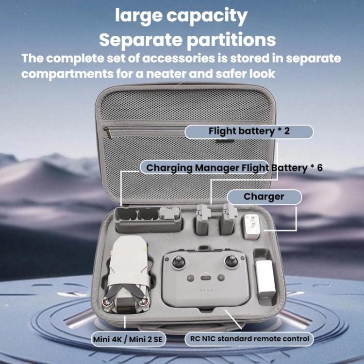 For DJI Mini 2 / 2 SE / 4K Fly More Combo BKano M4K003 Crossbody Storage Backpack(Grey) - Carry Cases & Bags by BKano | Online Shopping UK | buy2fix