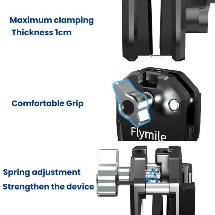 Flymile FLY045 Sports Camera Motorcycle Windshield Mounting Clamp - Mount & Holder by Flymile | Online Shopping UK | buy2fix