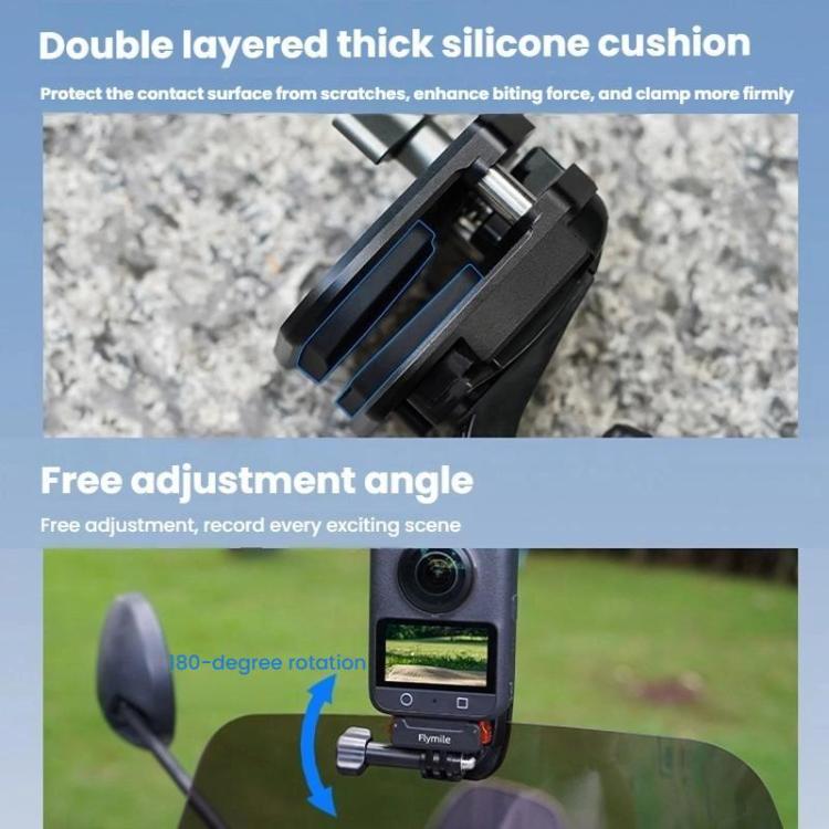 Flymile FLY045 Sports Camera Motorcycle Windshield Mounting Clamp - Mount & Holder by Flymile | Online Shopping UK | buy2fix