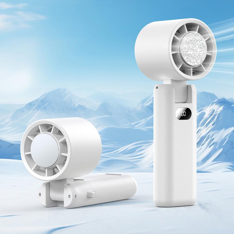 WT21 Handheld Cooling Fan Foldable Ice Pack Fan With Battery Level Display(White) - Electric Fans by buy2fix | Online Shopping UK | buy2fix