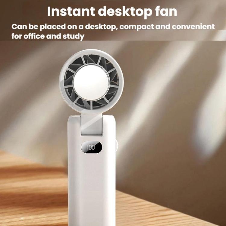 WT21 Handheld Cooling Fan Foldable Ice Pack Fan With Battery Level Display(White) - Electric Fans by buy2fix | Online Shopping UK | buy2fix