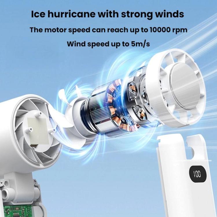 WT21 Handheld Cooling Fan Foldable Ice Pack Fan With Battery Level Display(Black) - Electric Fans by buy2fix | Online Shopping UK | buy2fix