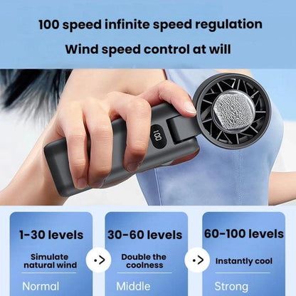 WT21 Handheld Cooling Fan Foldable Ice Pack Fan With Battery Level Display(Black) - Electric Fans by buy2fix | Online Shopping UK | buy2fix
