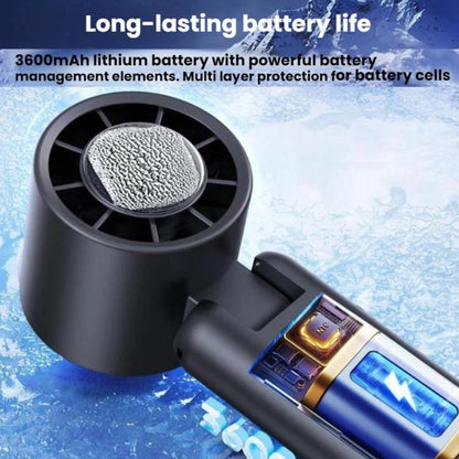 WT21 Handheld Cooling Fan Foldable Ice Pack Fan With Battery Level Display(White) - Electric Fans by buy2fix | Online Shopping UK | buy2fix