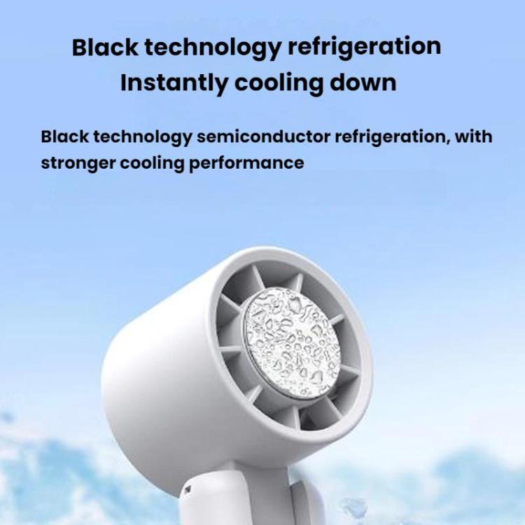 WT21 Handheld Cooling Fan Foldable Ice Pack Fan With Battery Level Display(Black) - Electric Fans by buy2fix | Online Shopping UK | buy2fix