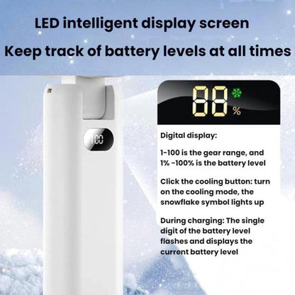 WT21 Handheld Cooling Fan Foldable Ice Pack Fan With Battery Level Display(Black) - Electric Fans by buy2fix | Online Shopping UK | buy2fix