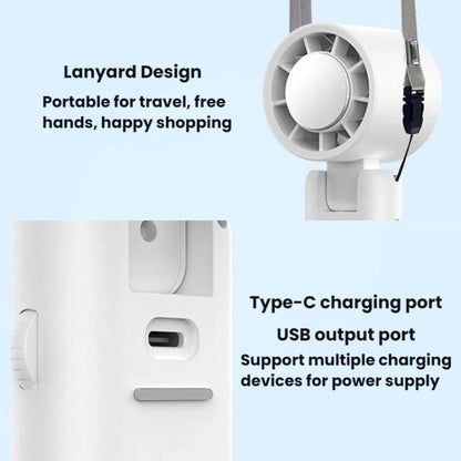 WT21 Handheld Cooling Fan Foldable Ice Pack Fan With Battery Level Display(White) - Electric Fans by buy2fix | Online Shopping UK | buy2fix