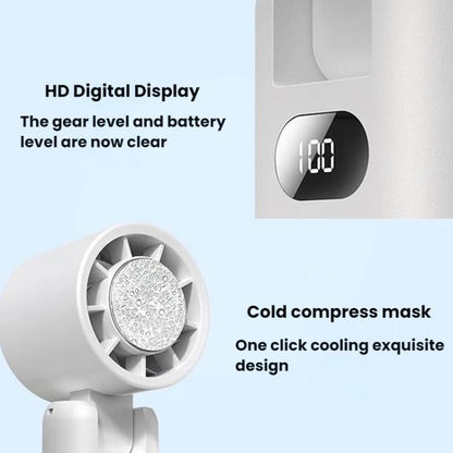 WT21 Handheld Cooling Fan Foldable Ice Pack Fan With Battery Level Display(White) - Electric Fans by buy2fix | Online Shopping UK | buy2fix
