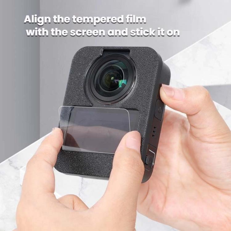 For DJI Osmo 360 Camera Screen Protector Installation Kit Alignment Tool + Tempered Glass Film Set(Black) - Protective Film & Stickers by buy2fix | Online Shopping UK | buy2fix