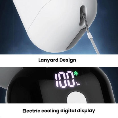 ZK03 Digital Display Cooling Fan USB Silent Handheld Cold Compress Fan(White) - Electric Fans by buy2fix | Online Shopping UK | buy2fix