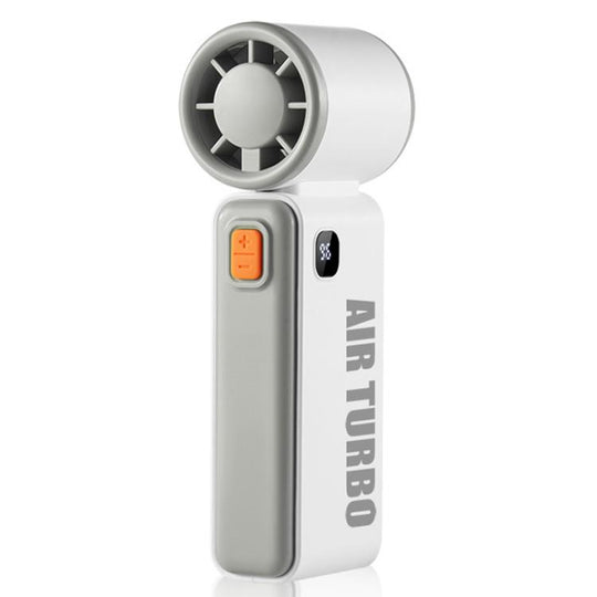 WH14 Handheld Digital Display Fan Outdoor Portable High Speed Fan(White)