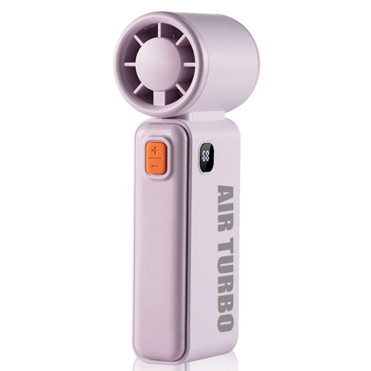 WH14 Handheld Digital Display Fan Outdoor Portable High Speed Fan(Purple) - Electric Fans by buy2fix | Online Shopping UK | buy2fix