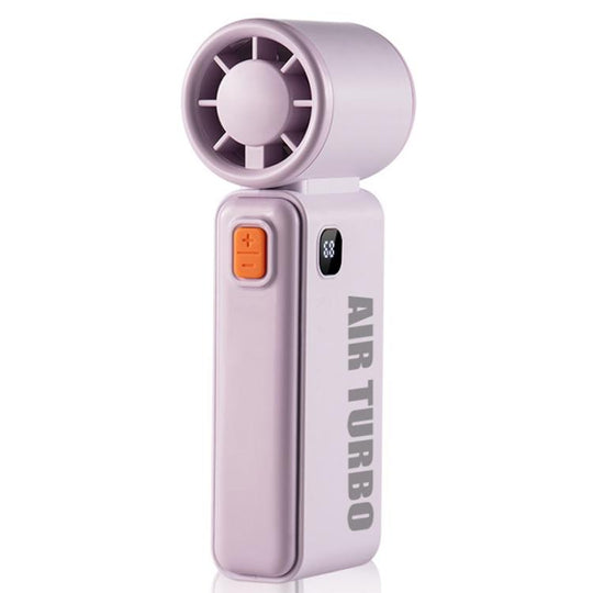 WH14 Handheld Digital Display Fan Outdoor Portable High Speed Fan(Purple)