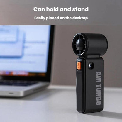 WH14 Handheld Digital Display Fan Outdoor Portable High Speed Fan(Black) - Electric Fans by buy2fix | Online Shopping UK | buy2fix