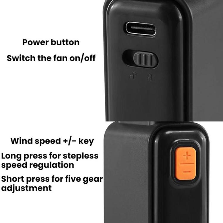 WH14 Handheld Digital Display Fan Outdoor Portable High Speed Fan(Black) - Electric Fans by buy2fix | Online Shopping UK | buy2fix