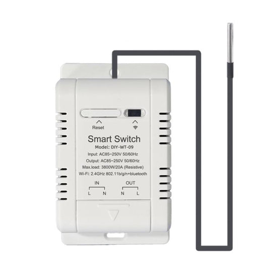 DIY-WT-09 20A Temperature Switch Smart Thermostat, Compatible With Google / Alexa / Yandex Alice / IFTTT, Spec: With 1m Temperature Sensor