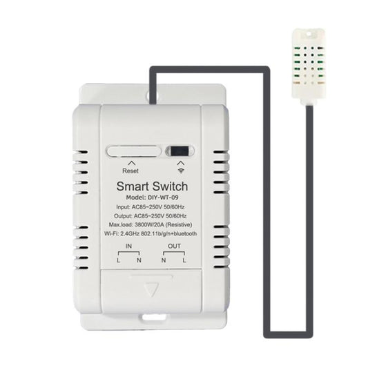 DIY-WT-09 20A Temperature Switch Smart Thermostat, Compatible With Google / Alexa / Yandex Alice / IFTTT, Spec: Humidity+1m Temperature Humidity Sensor - Thermostat & Thermometer by buy2fix | Online Shopping UK | buy2fix