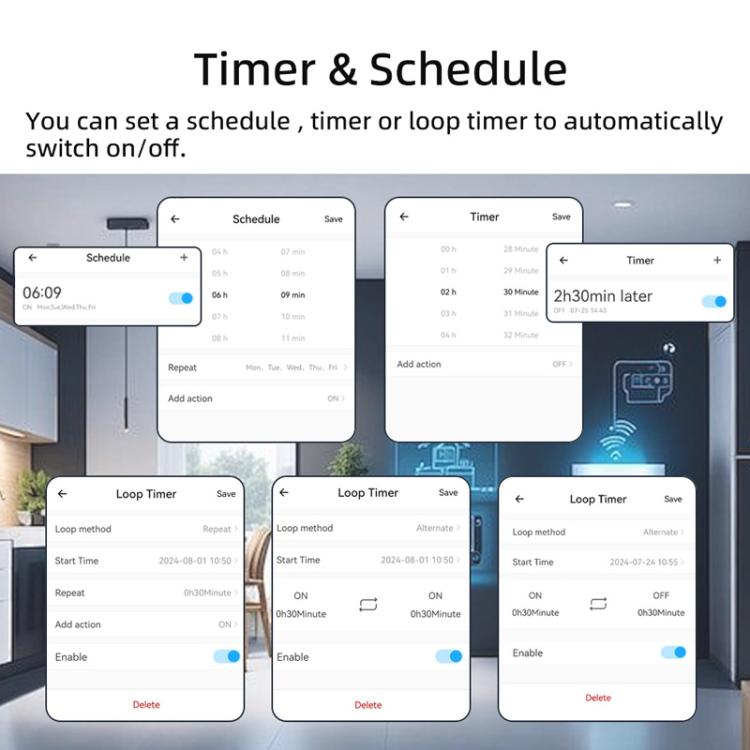 DIY-WT-09 20A Temperature Switch Smart Thermostat, Compatible With Google / Alexa / Yandex Alice / IFTTT, Spec: Humidity+1m Temperature Humidity Sensor - Thermostat & Thermometer by buy2fix | Online Shopping UK | buy2fix