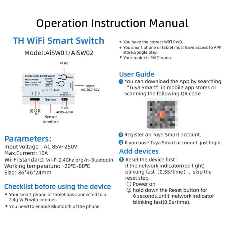 Graffiti WIFI Temperature Dry Contact Switch Module APP Remote Control Switch, Supports Google / Alexa Voice, Spec: Humidity+Integrated 1m Cable - Thermostat & Thermometer by buy2fix | Online Shopping UK | buy2fix