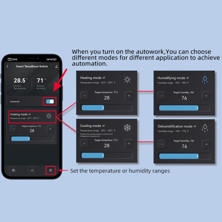 Graffiti WIFI Temperature Dry Contact Switch Module APP Remote Control Switch, Supports Google / Alexa Voice, Spec: With 2m Cable - Thermostat & Thermometer by buy2fix | Online Shopping UK | buy2fix