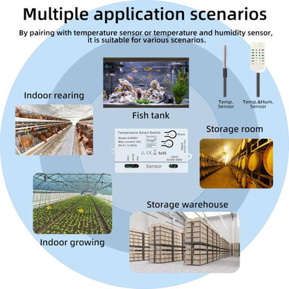 Graffiti WIFI Temperature Dry Contact Switch Module APP Remote Control Switch, Supports Google / Alexa Voice, Spec: With 1m Cable - Thermostat & Thermometer by buy2fix | Online Shopping UK | buy2fix