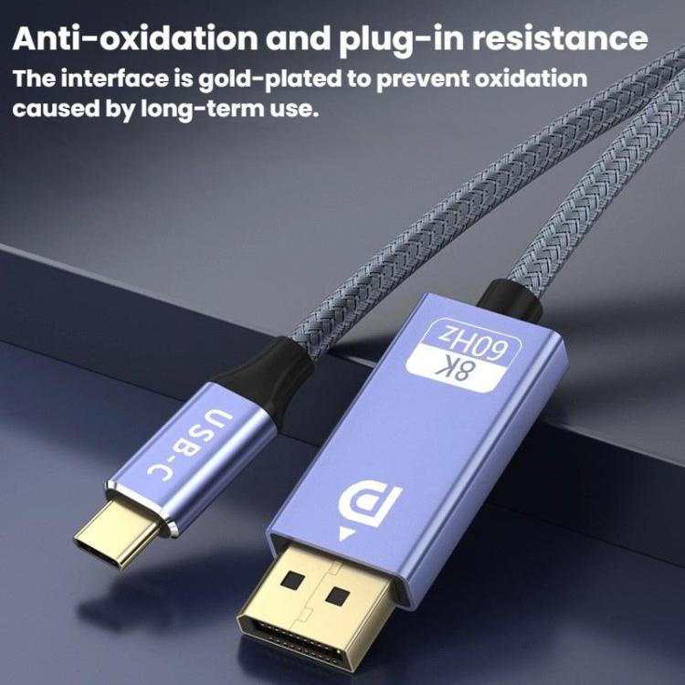 1m Type-C To DP1.4 8K 60Hz HD Unidirectional Adapter Cable Computer Gaming Console Monitor Mobile Phone Video Connection Cable -  by buy2fix | Online Shopping UK | buy2fix