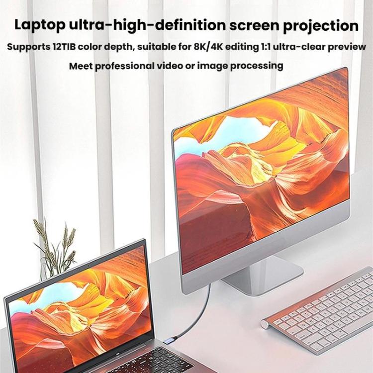 2m Type-C To DP1.4 8K 60Hz HD Unidirectional Adapter Cable Computer Gaming Console Monitor Mobile Phone Video Connection Cable -  by buy2fix | Online Shopping UK | buy2fix